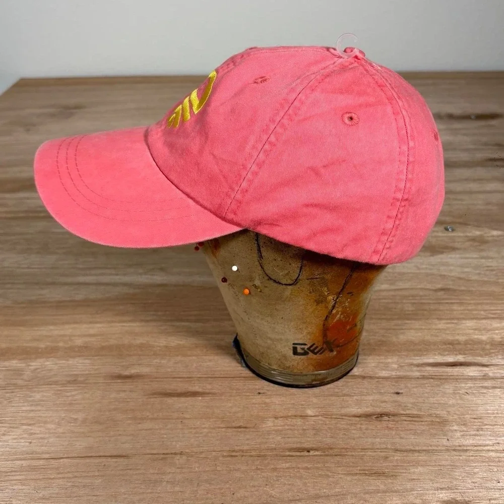 ADAMS Coral pink vintage 90s baseball cap Salmon Pink w/ Sunset Embroidery